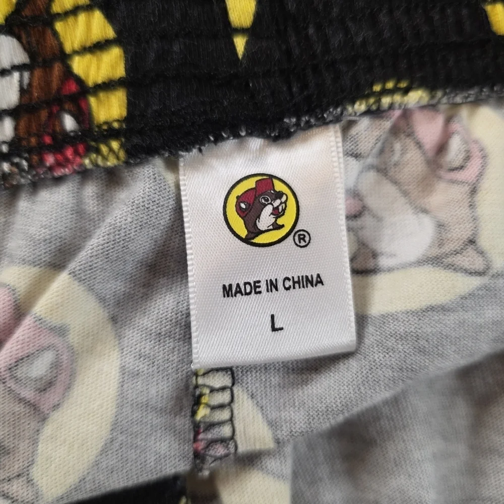 Buc-ee’s Beaver Logo Boxer Shorts Men’s Large Black Cotton Lounge Sleepwear